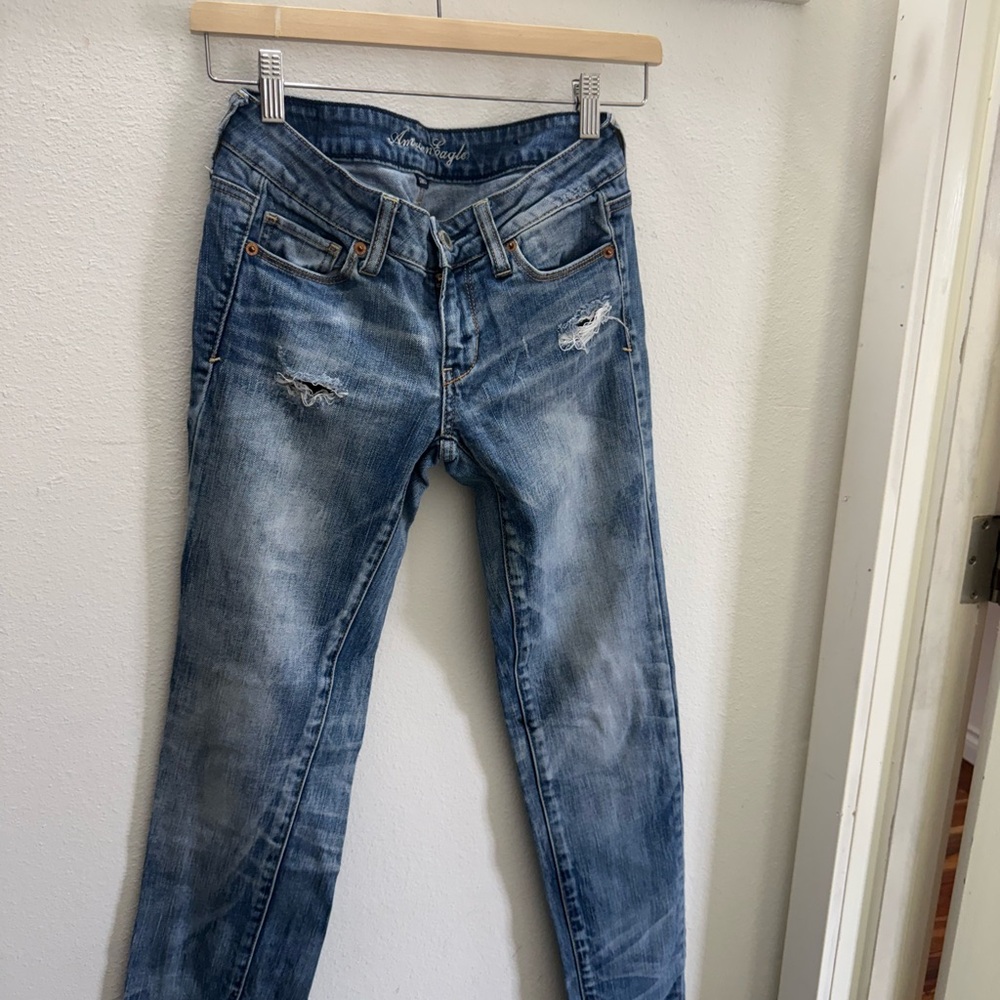 American Eagle Outfitters Faded Blue Denim Jeans